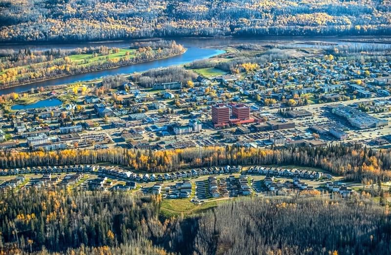 Aerial view of downtown Fort McMurray