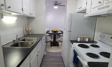 Kitchen view of 2 bedroom apartment at River Park Glen