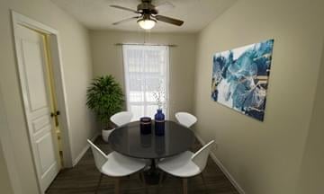 Dining room of 3 bedroom townhome at River Park Glen